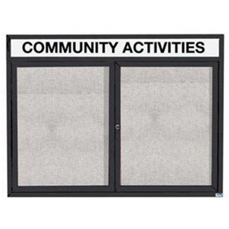 AARCO Aarco Products ODCC3648RHBK 48 in. W x 36 in. H Outdoor Enclosed Bulletin Board with Heater - Black ODCC3648RHBK